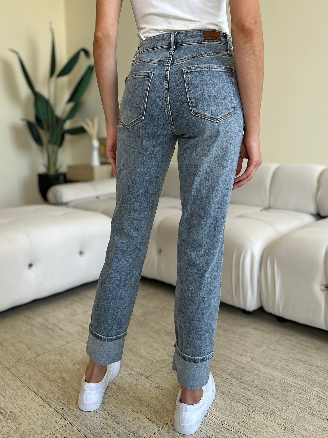 Judy Blue - High Waist Cuff Hem Jeans - Size: 0-24W