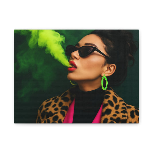 Neon Smoke Fashionista - Matte Canvas, Stretched, 1.25", 12×9 (horizontal)