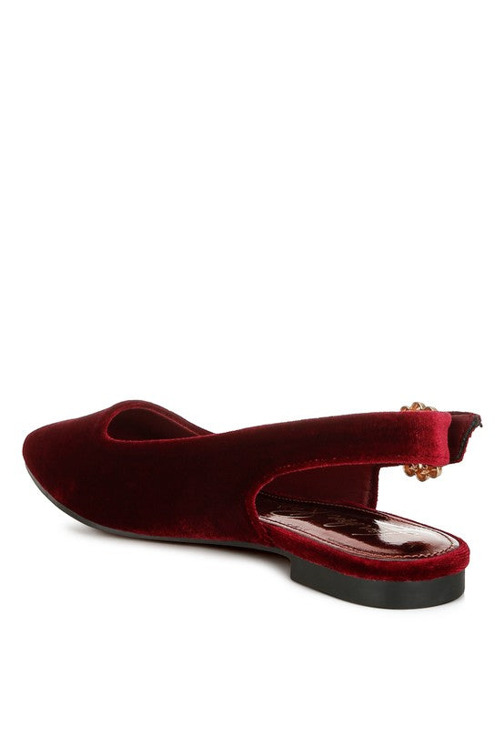 London Rag - Dolan Velvet Slingback Flat Sandals