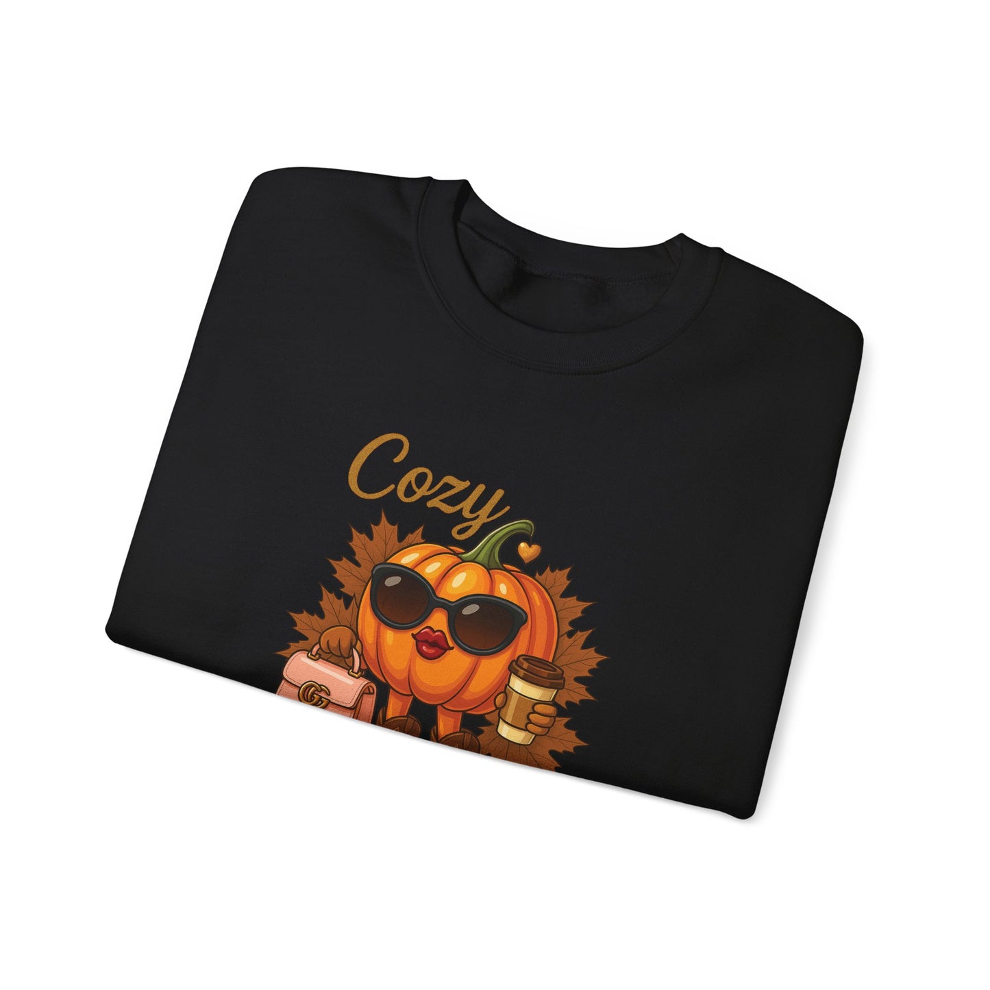 Cozy Couture Fall Pumpkin Graphic Sweatshirt - Unisex Crewneck (Gildan) - Size: S-3XL