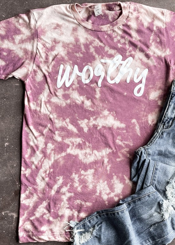 Worthy - Bleached Graphic Tee - Size: S-3XL