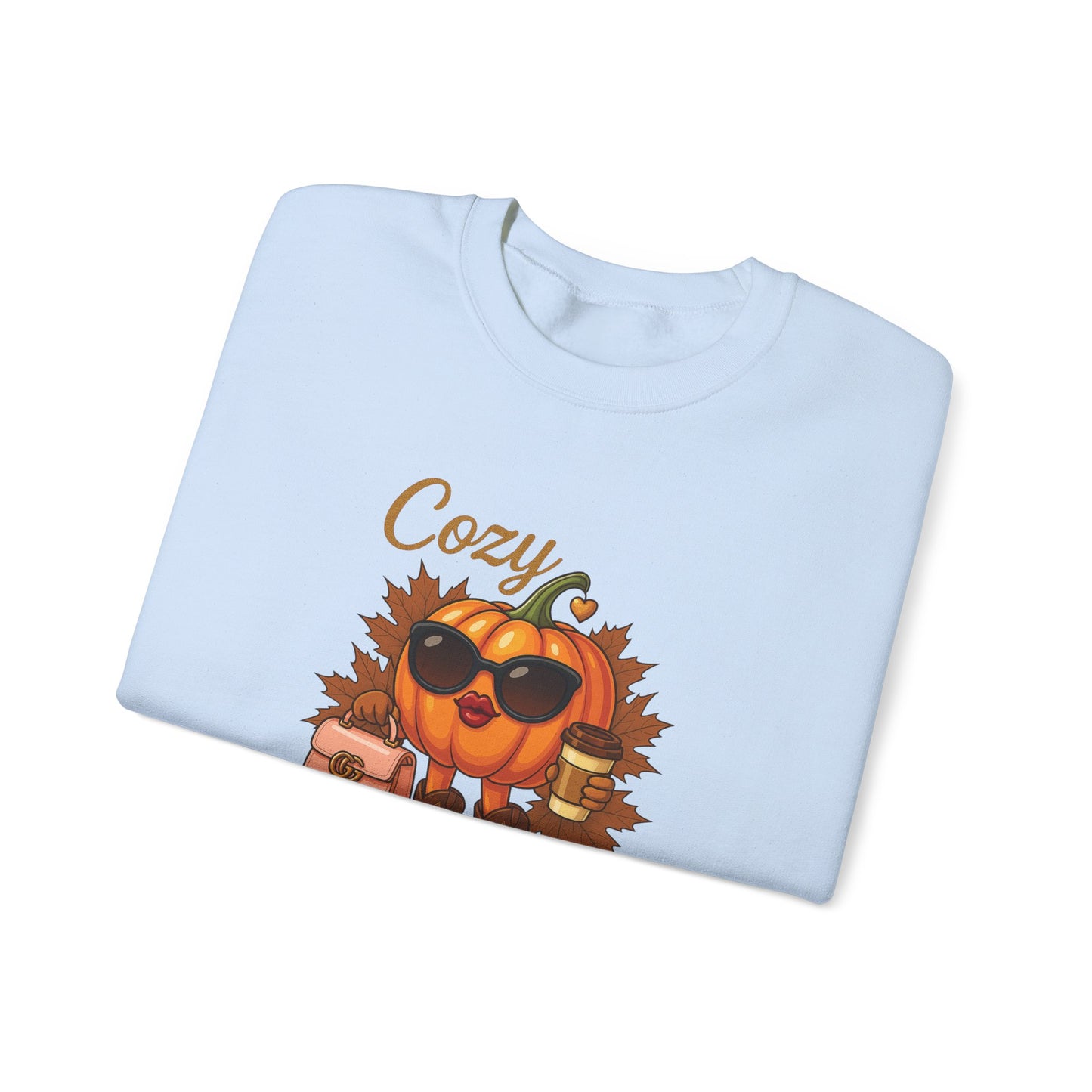 Cozy Couture Fall Pumpkin Graphic Sweatshirt - Unisex Crewneck (Gildan) - Size: S-3XL