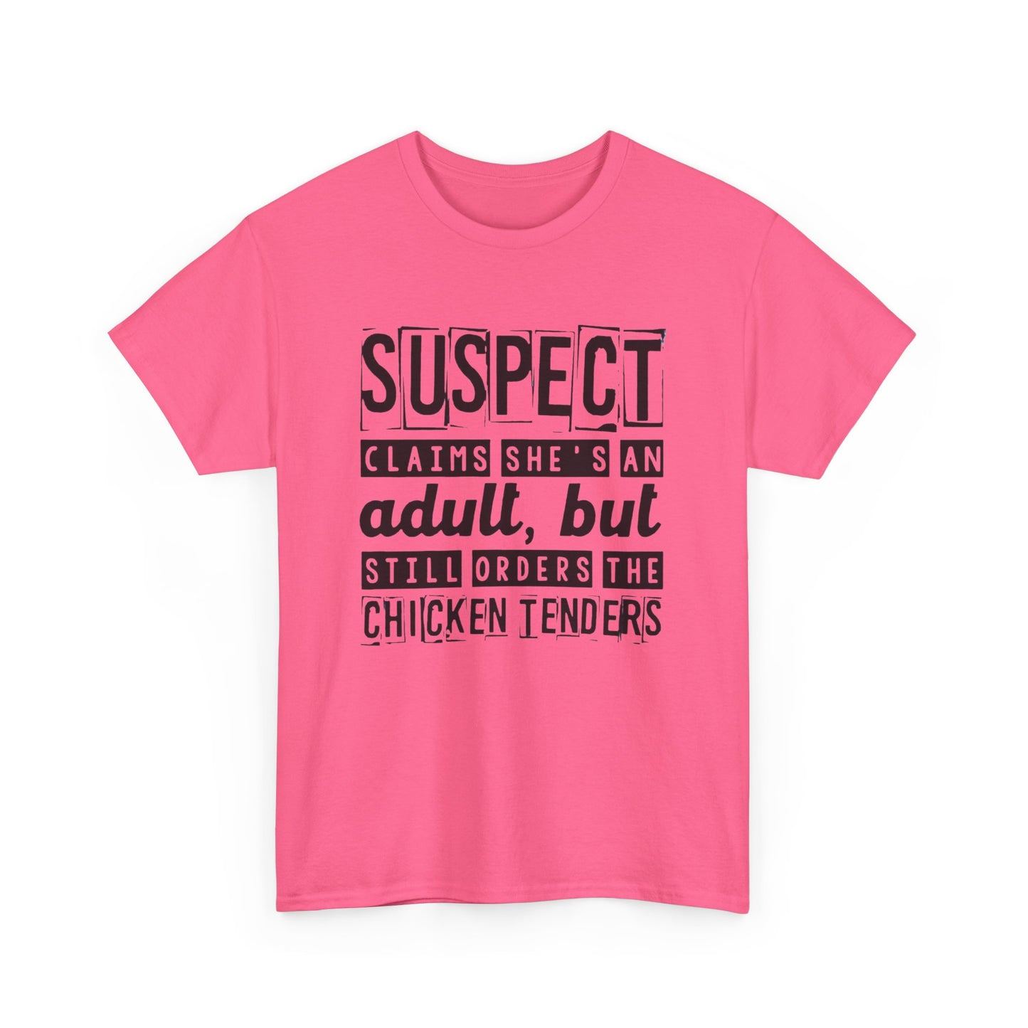 Suspect Claims She's An Adult... Short Sleeve Graphic Tee - Size: S-3XL