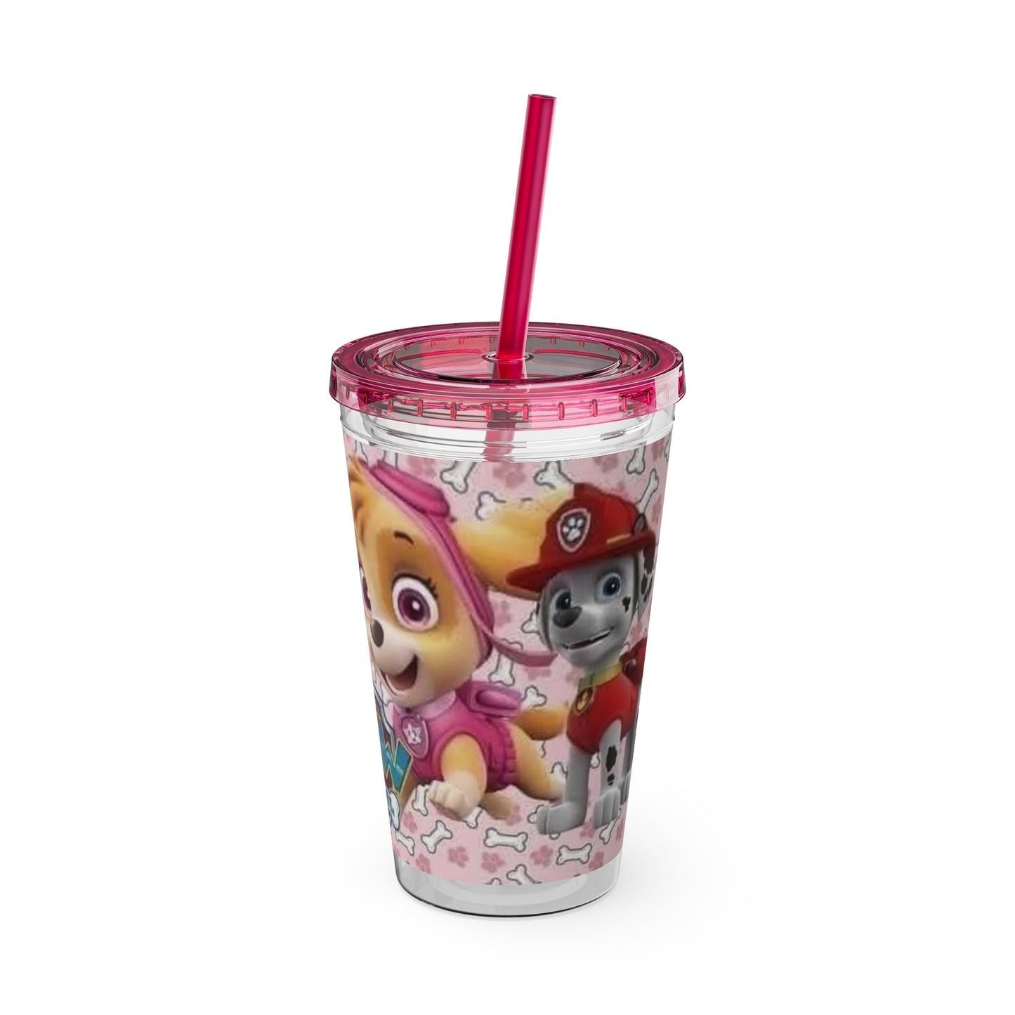 Kids Pink Paw Sunsplash Tumbler with Straw, 16oz