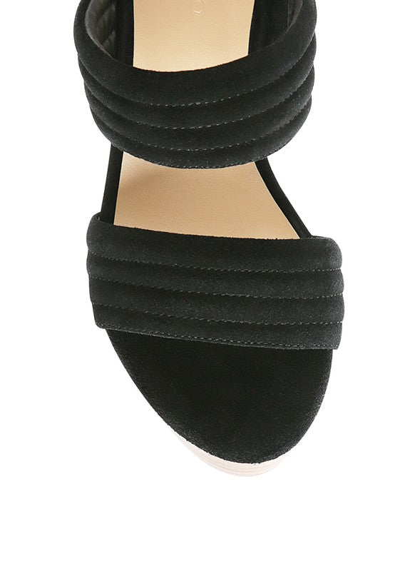 Rag & Co - Mille Feux Suede Slip-on Block Heeled Sandal