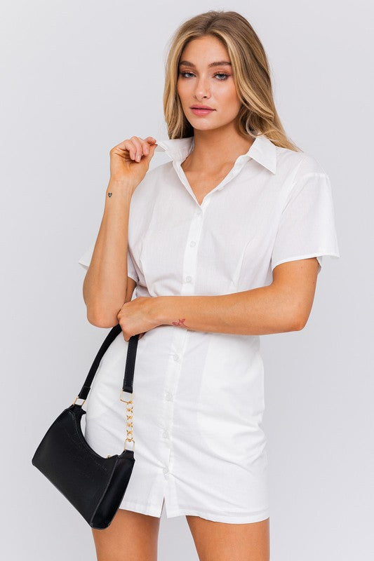 Le Lis - Half Sleeve Shirt Mini Dress