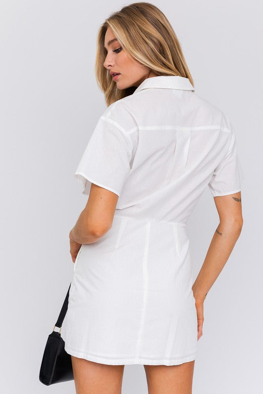 Le Lis - Half Sleeve Shirt Mini Dress