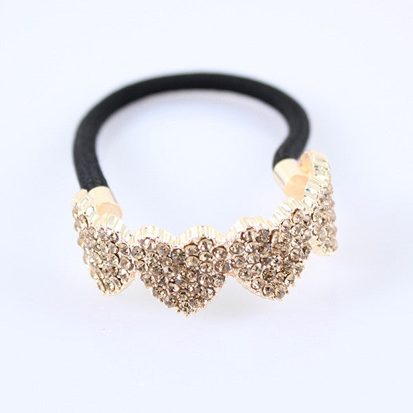 Bella Chic- Rhinestone Heart Hair Tie