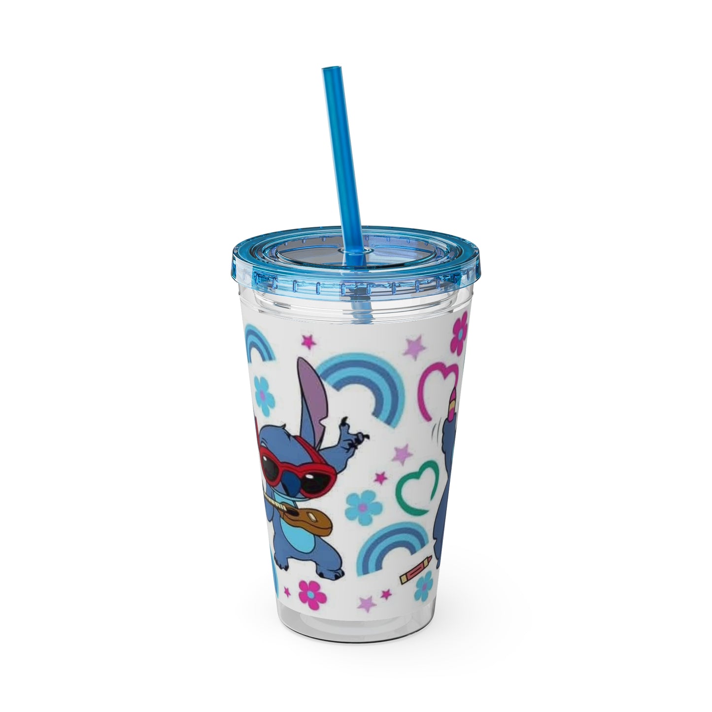 Kids Stitch Sunsplash Tumbler with Straw, 16oz