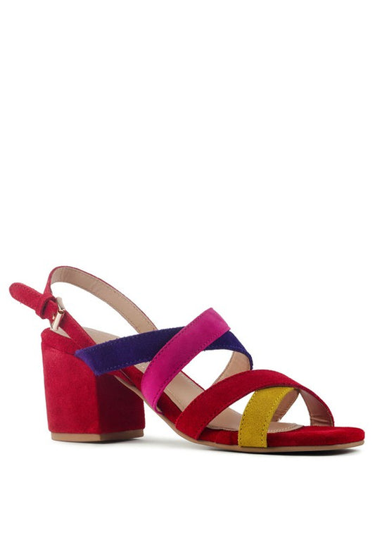 Rag & Co- Mon Lapin High Block Heel Leather Sandal