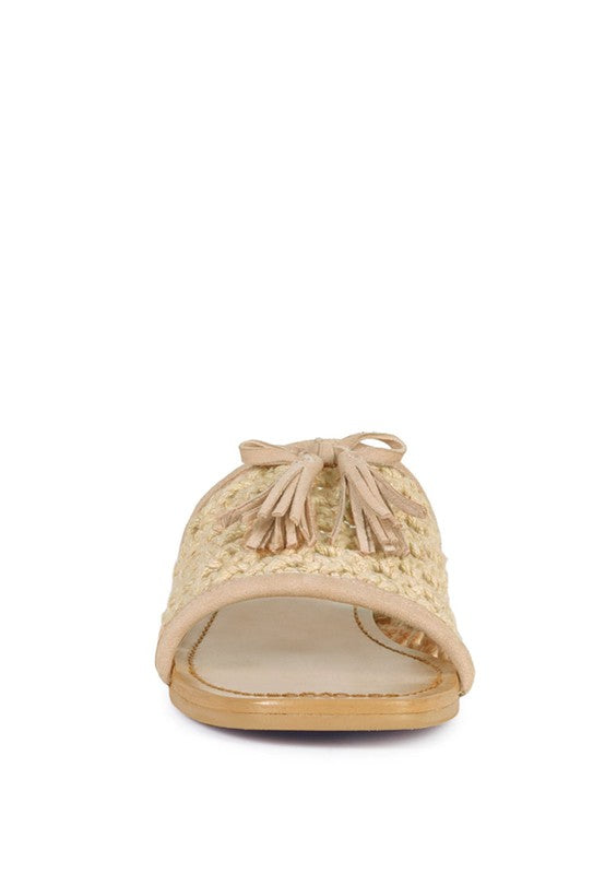 Rag & Co - Cedar Handwoven Natural Tassel Flats