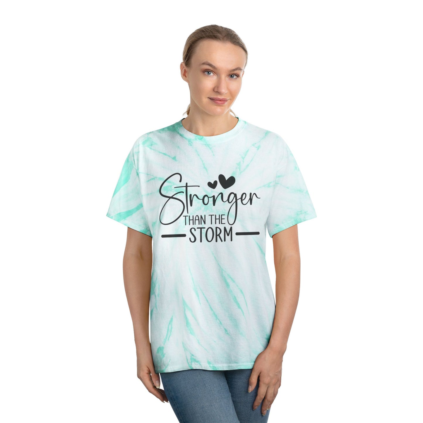 "Stronger Than the Storm" - Cyclone Tie-Dye Graphic Tee (Gildan)- Size: S-2XL