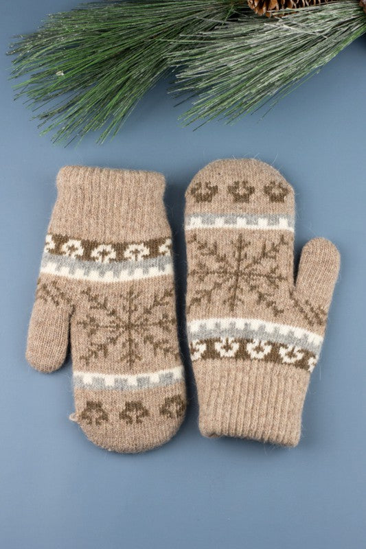 Nordic Snowflake Mittens