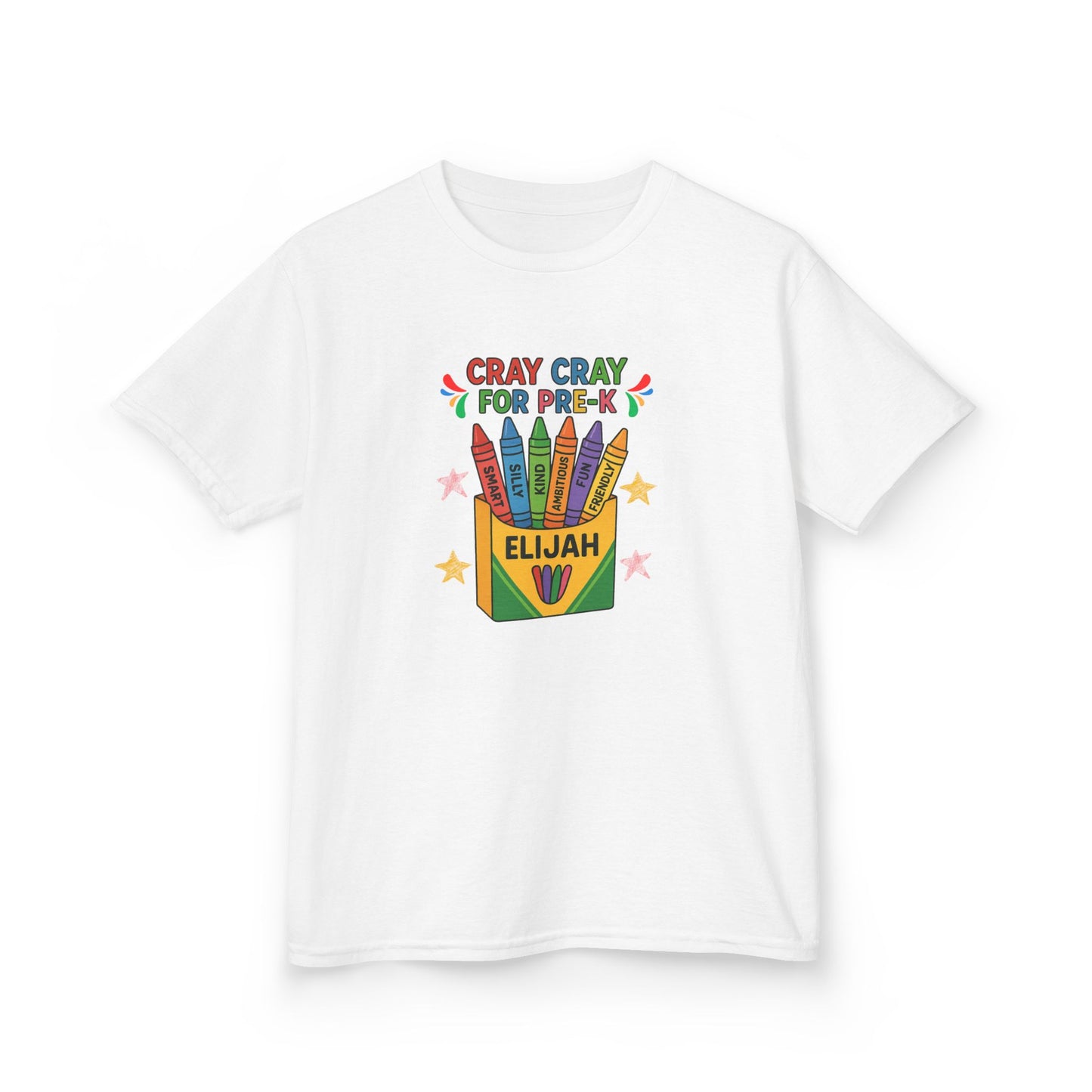 Cray Cray for Pre-K Youth Shirt – Personalized Back-to-School Tee with Name – Custom Youth Pre-K T-Shirt – Kids First Day of School Outfit - Gildan - Size: YXS-YXL
