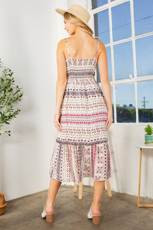 OFC - Tribal Print Tiered Dress