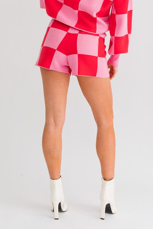 Le Lis - Checkered Sweater Shorts