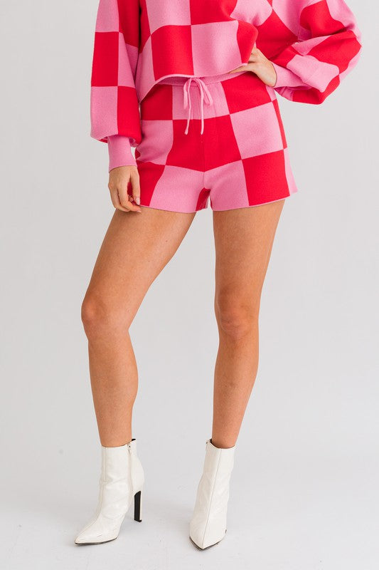 Le Lis - Checkered Sweater Shorts