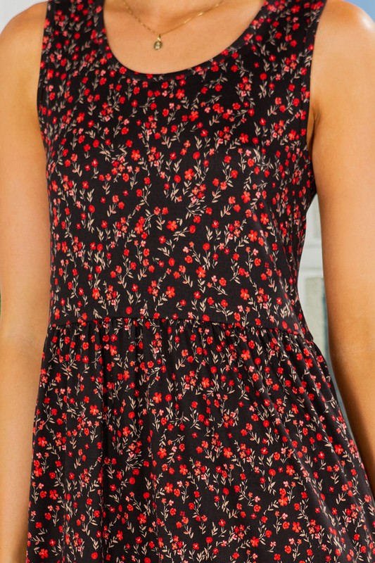 OFC - Floral Print Sundress with Pockets