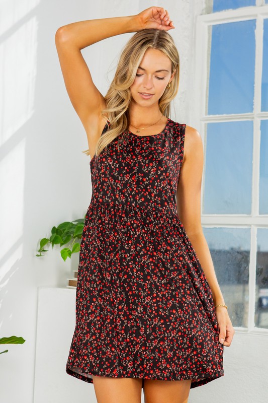 OFC - Floral Print Sundress with Pockets