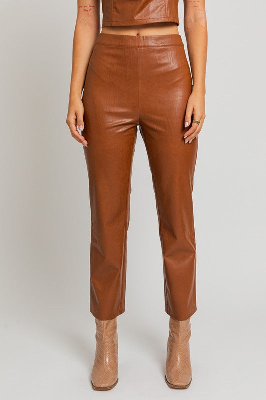 Le Lis - PU Leather Straight Pants