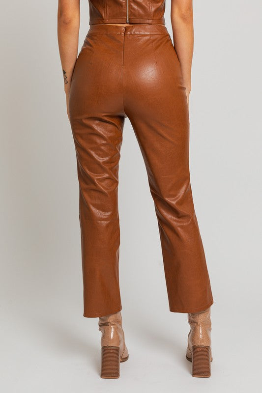 Le Lis - PU Leather Straight Pants