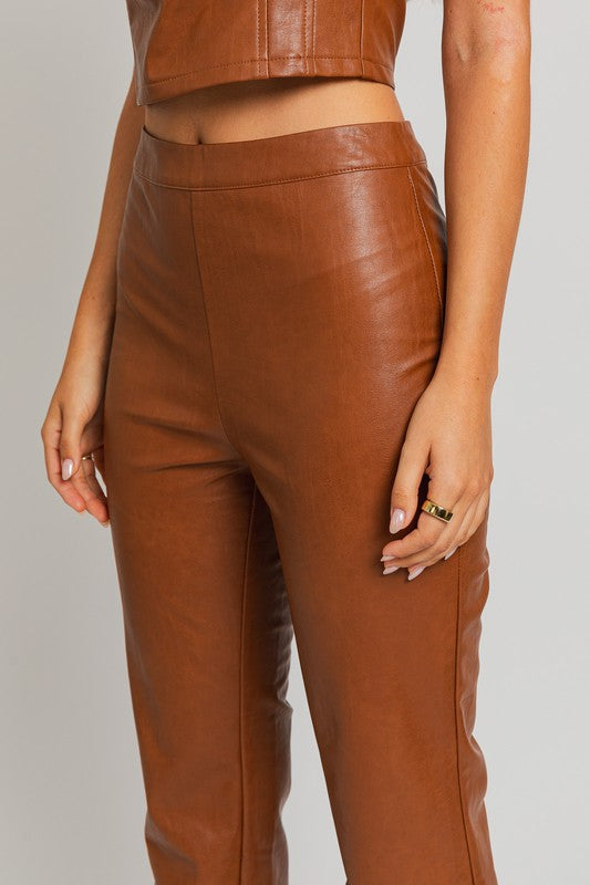 Le Lis - PU Leather Straight Pants