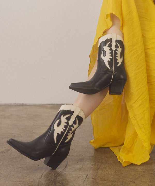 OASIS SOCIETY Houston - Layered Panel Cowboy Boots