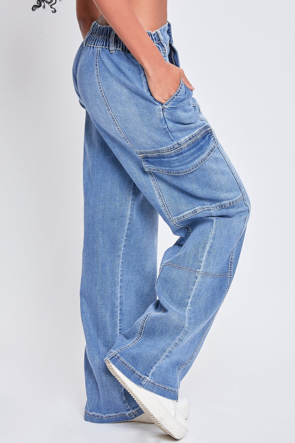 YMI Jeanswear - High-Rise Straight Cargo Jeans