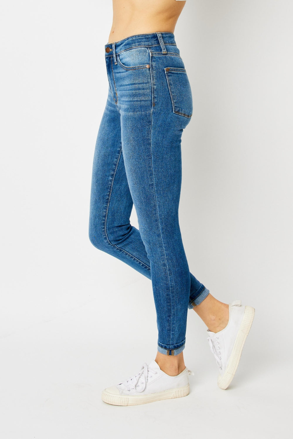 Judy Blue - Cuffed Hem Skinny Jeans - Size: 0-24W