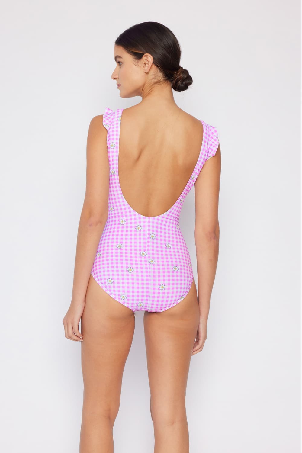 Marina West Swim - Float On Ruffle Faux Wrap One-Piece in Carnation Pink - Size: S-3XL