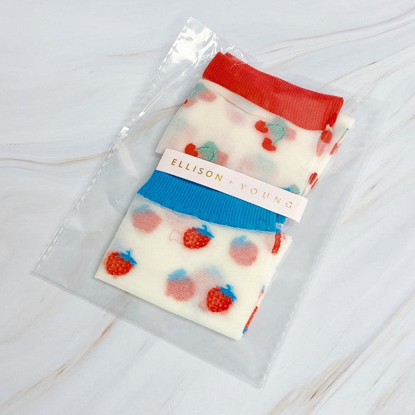 Sweet And Fruity Sheer Socks - Set Of 2 Pairs