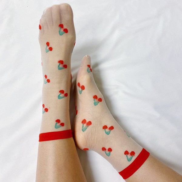 Sweet And Fruity Sheer Socks - Set Of 2 Pairs