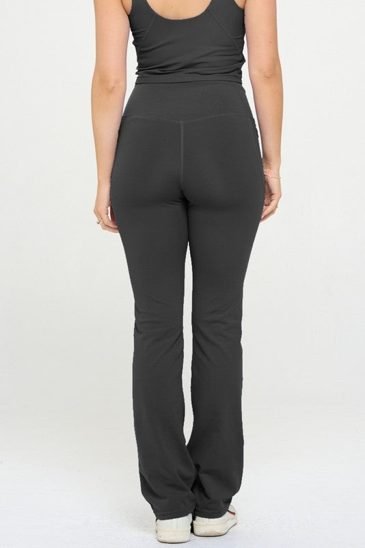 OTOS Active - Women Crossover Flare Legging High Waisted Pockets