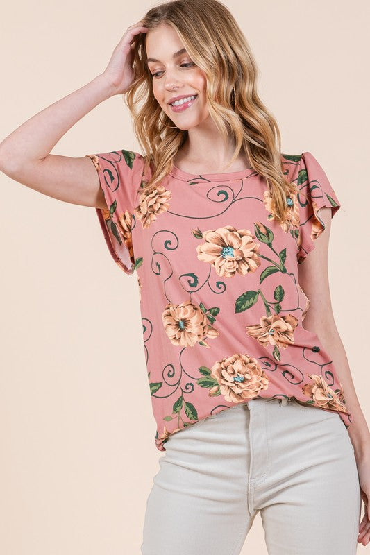 OFC - Pink Floral Print Top