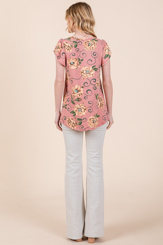 OFC - Pink Floral Print Top