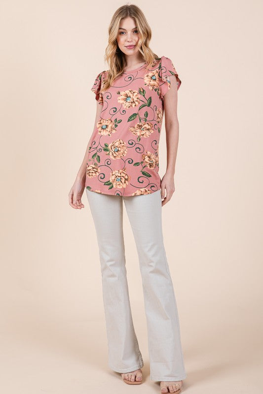 OFC - Pink Floral Print Top