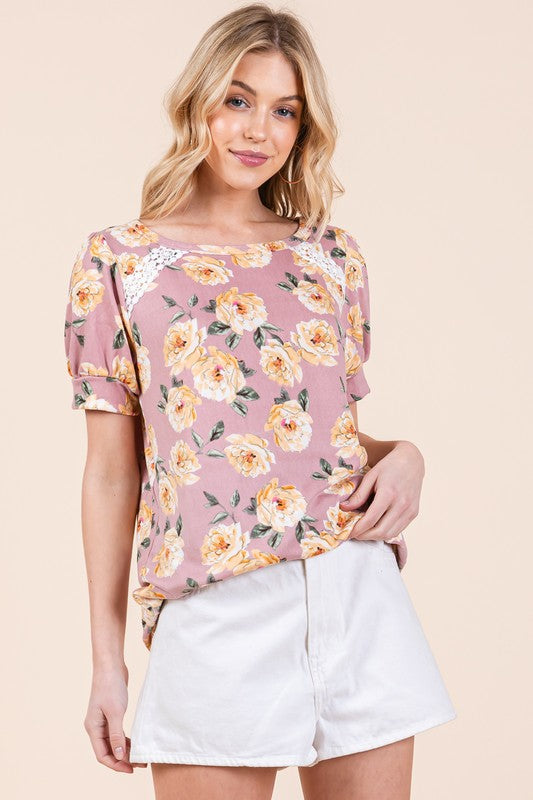 OFC - Lace Detailed Short Sleeve Top