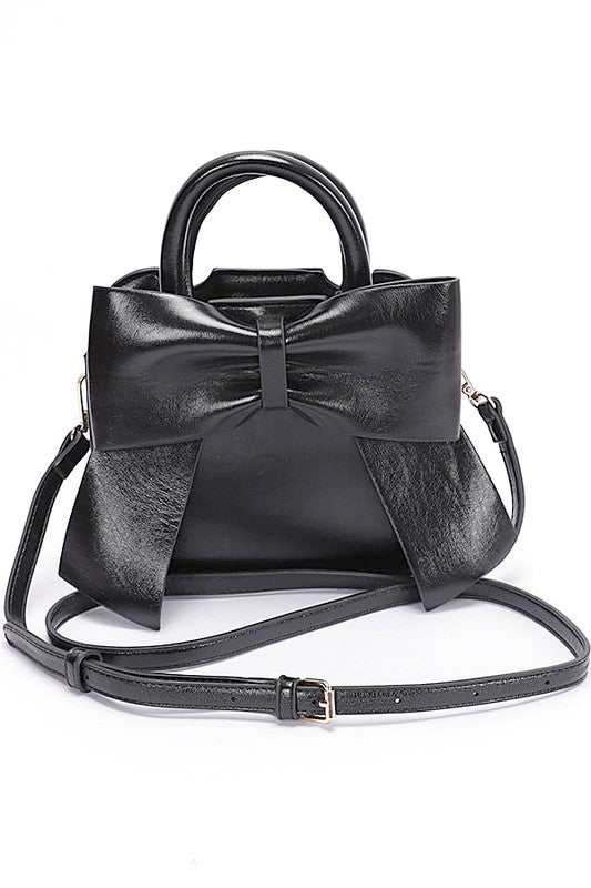 Metallic Bow Top Handle Swing Bag