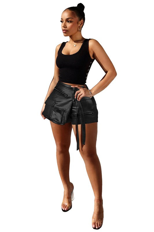 By Claude - Women's Fashion Cargo Style Skort - Size: S-2XL