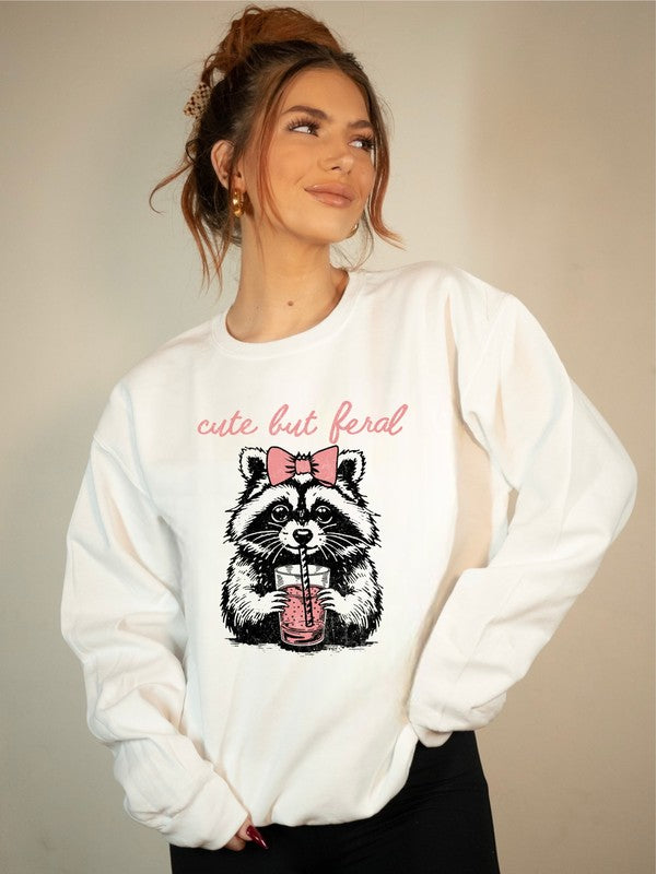 Cute but Feral - Graphic Sweatshirt - Size: S-XL