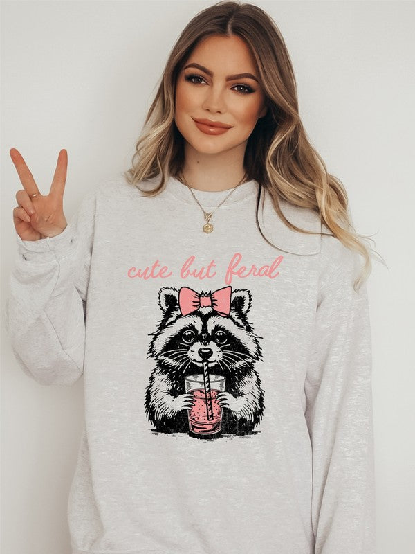 Cute but Feral - Graphic Sweatshirt - Size: S-XL