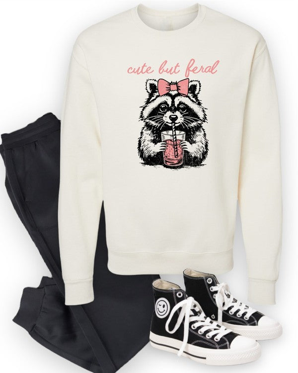 Cute but Feral - Graphic Sweatshirt - Size: S-XL