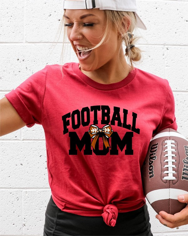 Football Mom Bow - Graphic Boutique Tee - Size: S-XL