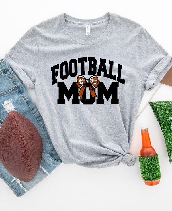 Football Mom Bow - Graphic Boutique Tee - Size: S-XL