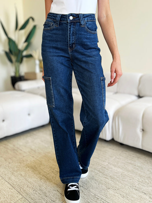 Judy Blue - High Waist Straight Cargo Jeans - Size: 0-24W