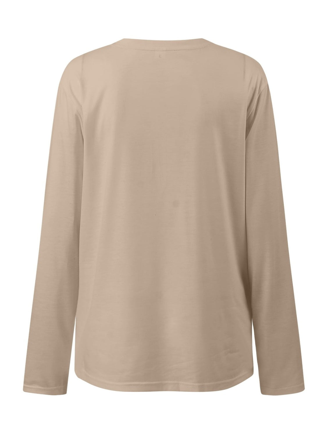 Ruched Round Neck Long Sleeve T-Shirt