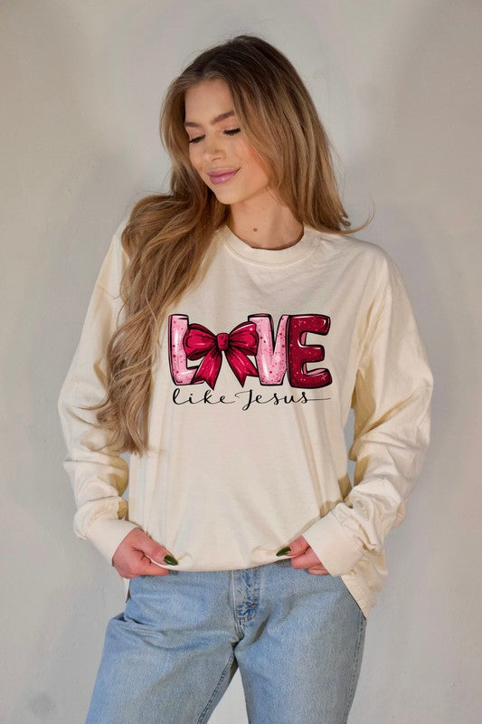 Love Like Jesus - Long Sleeve Graphic Tee (Bella Canvas) - Size: 2XL-3XL