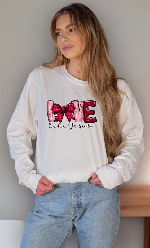 Love Like Jesus - Long Sleeve Graphic Tee (Bella Canvas) - Size: 2XL-3XL