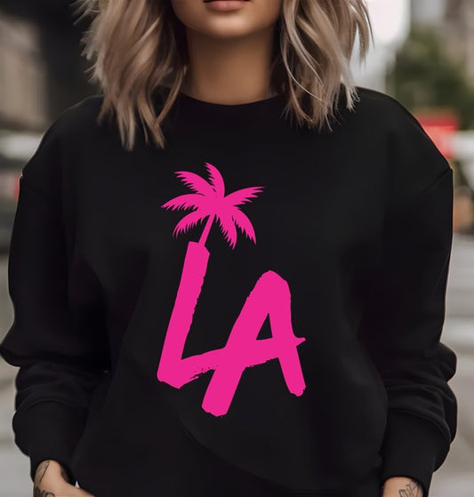 LA Palm Tree - Crew Neck Sweatshirt - Size: S-XL
