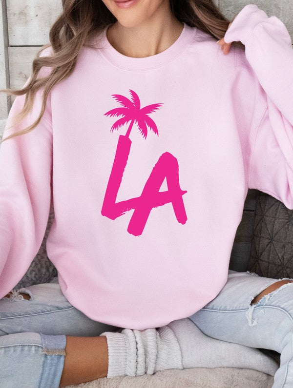 LA Palm Tree - Crew Neck Sweatshirt - Size: S-XL